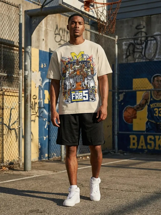 DETROIT X FAB 5 CREAM TEE