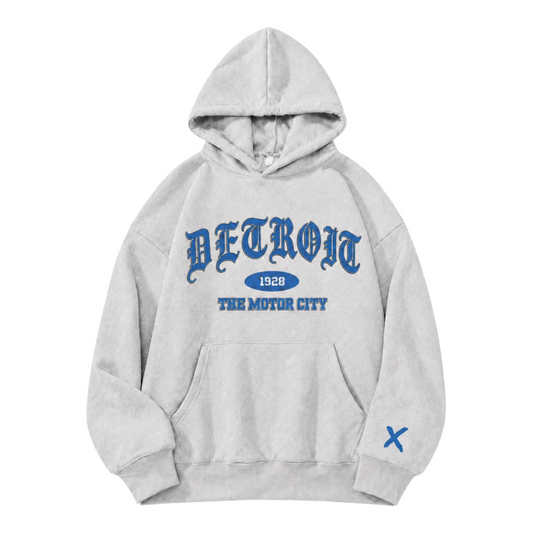 Detroit X Lions One Pride 313 Heavyweight Graphic Hoodie – Heather Grey