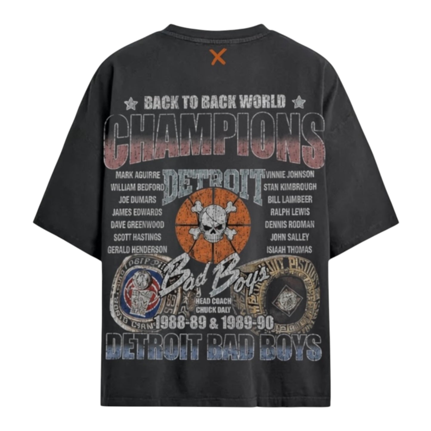 Detroit X Bad Boys Vintage Black Heavyweight Tee