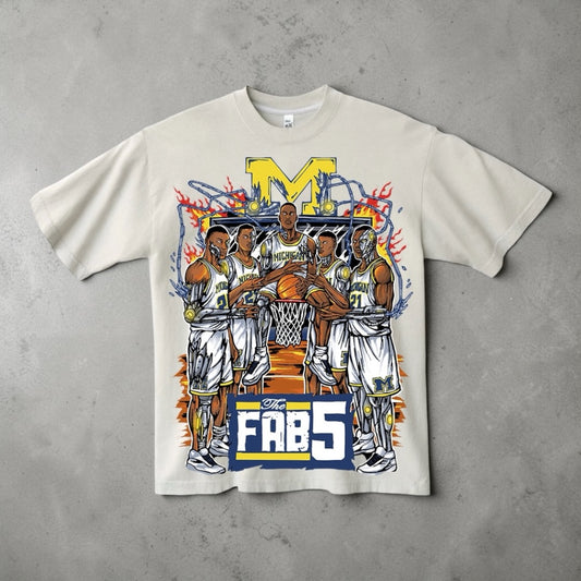 DETROIT X FAB 5 CREAM TEE