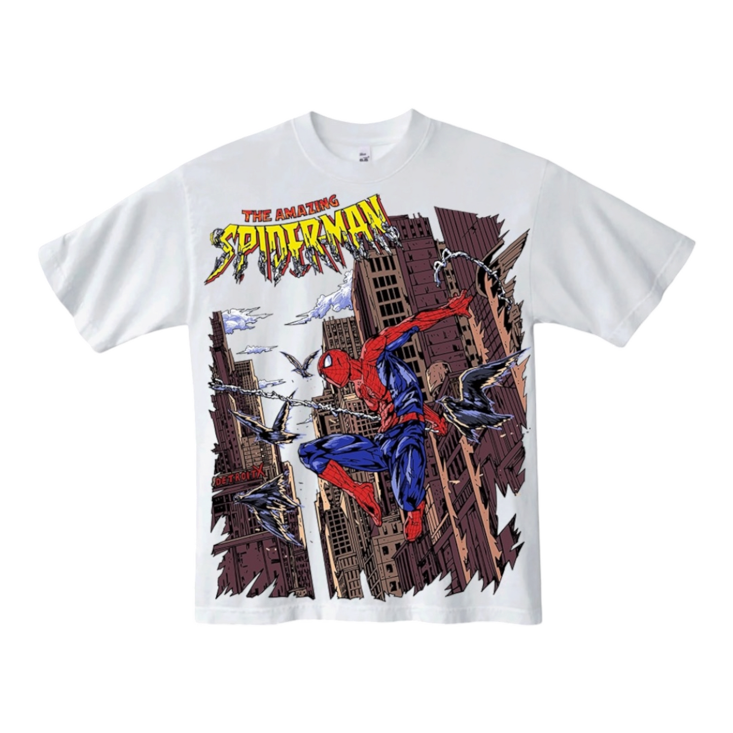 Detroit X Amazing Spider-Man Kids Heavyweight White Tee