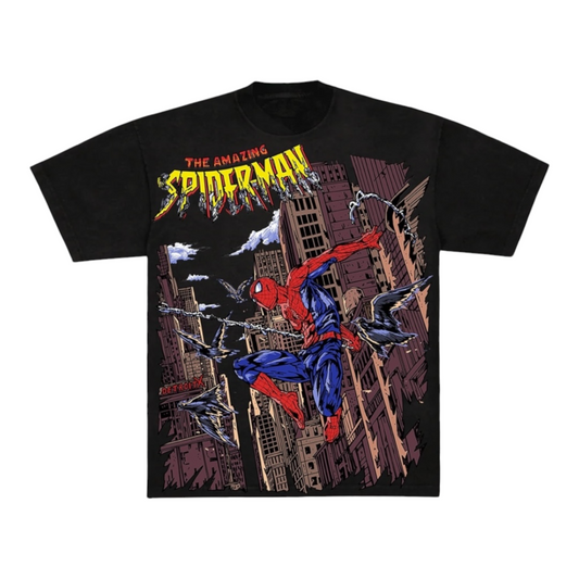 Detroit X Amazing Spider-Man Kids Heavyweight Black Tee