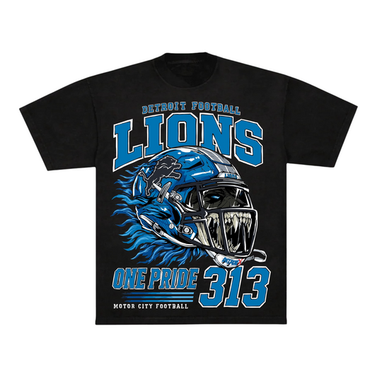 Detroit X Lions One Pride 313 Heavyweight Graphic T-Shirt – Black