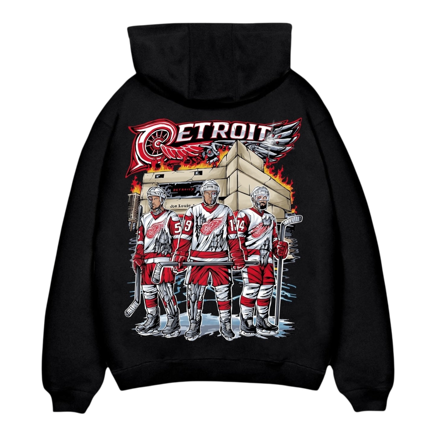 DETROIT X RED WINGS - BLACK HOODIE