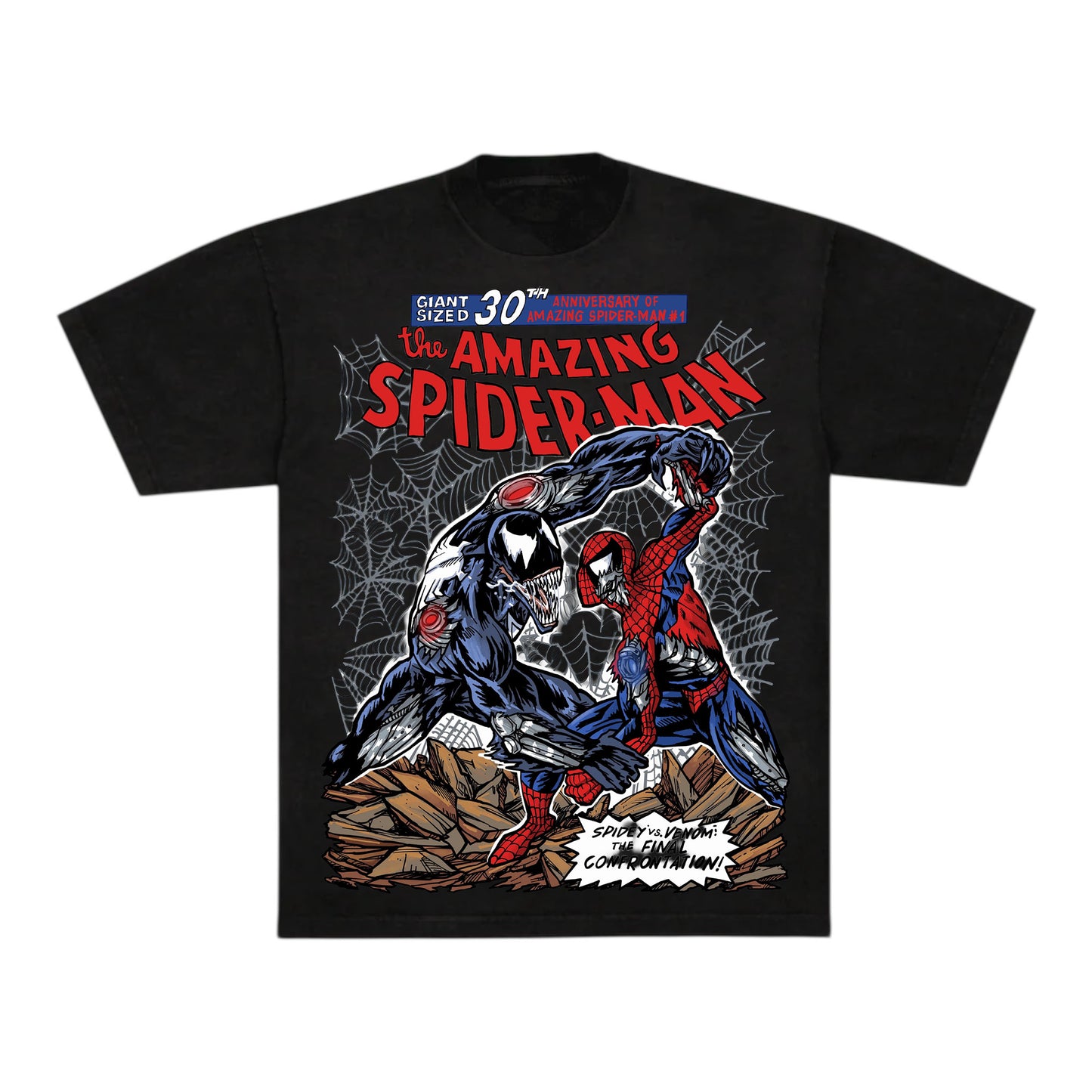 DETROIT X SPIDER-MAN AND VENOM HEAVYWEIGHT BLACK TEE