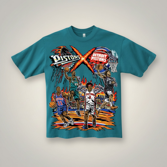 Detroit X Pistons Teal Heavyweight Tee – “Legacy in Motion” (Limited 50)