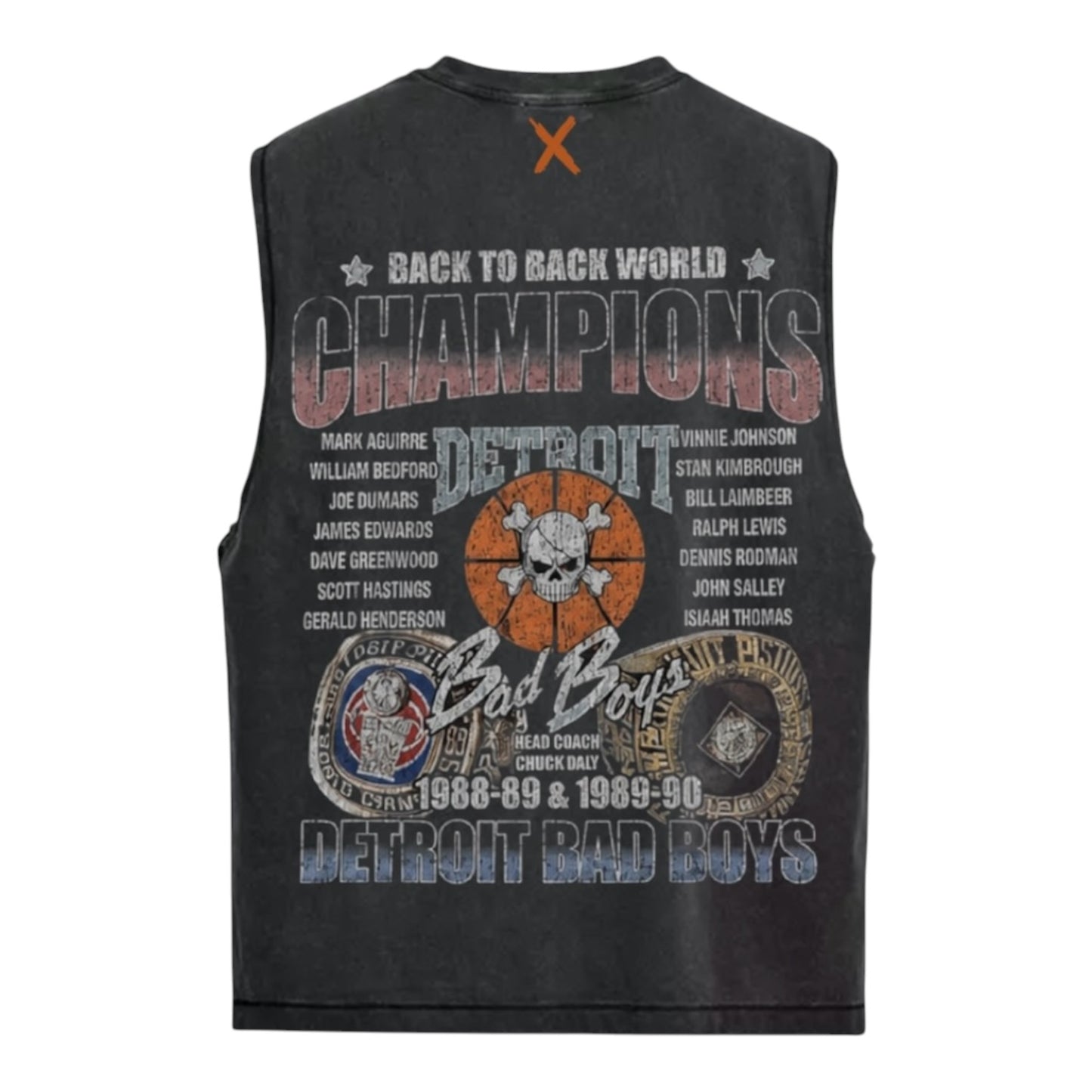 Detroit X Bad Boys Vintage Black Cutoff Tee